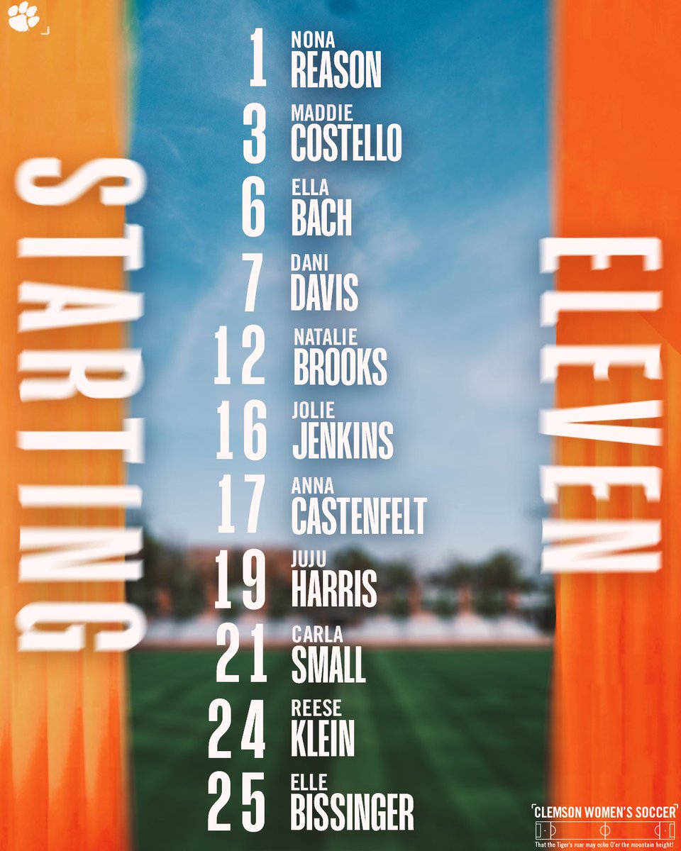 clemsonwsoccer's tweet photo. Starters for your Tigers vs. Florida State this afternoon.

Tune in on ACCN: https://t.co/1nSezoBNQV https://t.co/6hiNBkJts0