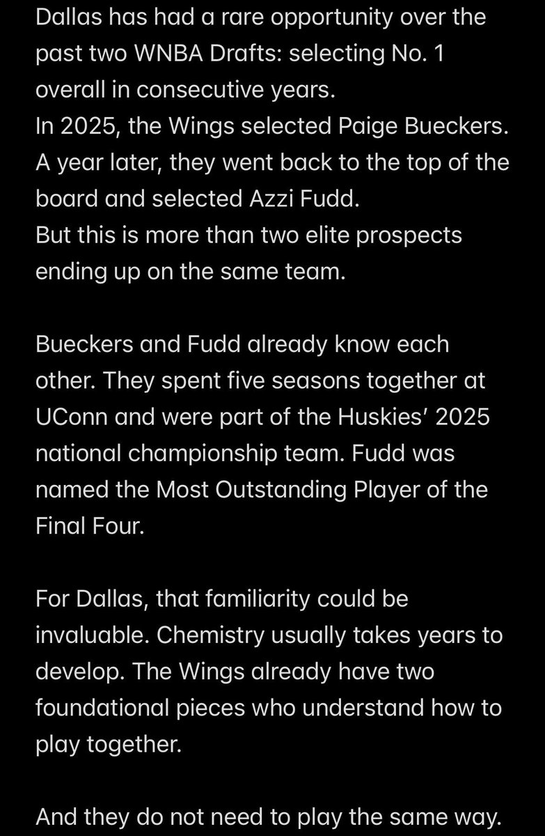 AzziIQ35's tweet photo. Azzi Fudd and Paige Bueckers: Two No. 1 Picks, One New Era in Dallas https://t.co/YSzYFcD0n8