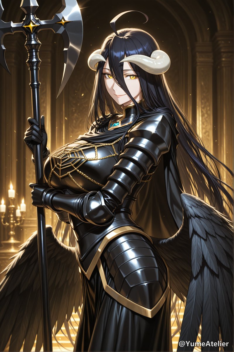 YumeAtelier's tweet photo. Albedo | アルベド | Overlord | armor set | SFW illustration, no nudity

#Albedo #Overlord #AIart https://t.co/denYCUyTmf