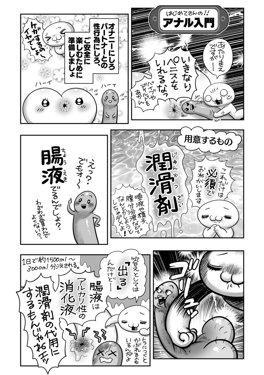 yusaburukokoro's tweet photo. 性を‼️真面目に‼️考える漫画だよ‼️
アナルセックスって何をどうしたらいいの⁉️1⃣🍑
🤔用意するものは❓準備することは❓
#あほすたさん大人の性教育