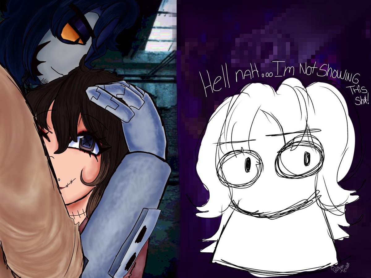 AlinaTexidor's tweet photo. [TW: slight suggestive, sus face censored]  I can’t stand with this shit anymore….💔 #CrawlShot #yumetwt #yumeship #yumesona #cavsona #mrwpnz #cav https://t.co/t0Chz8Nss9