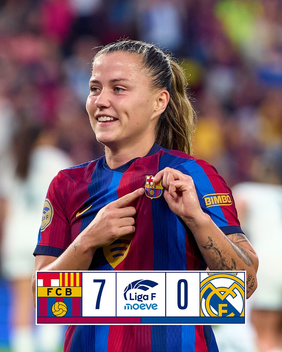 LigaF_oficial's tweet photo. 🔝 El FC Barcelona estrena con victoria el primer #BarçaRealMadrid en el Spotify Camp Nou de Liga F Moeve con una actuación estelar de Claudia Pina

#LigaFMoeve https://t.co/cNIUsxsnMG