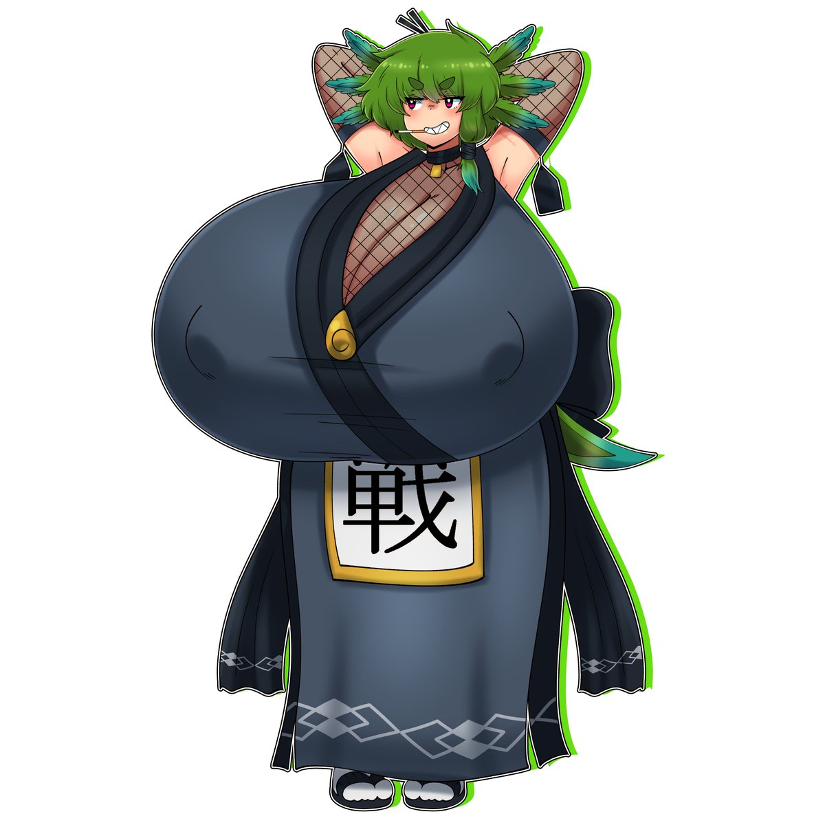 devolverG's tweet photo. New busty axolotl girl OC I bought the other day. Her name is Rend and she's got giant boobs. My gold goat Xi is still my main I make stuff with. I'm gonna get her made in VRC sometime down the line to so expect some even bigger boobies at some point.💚 https://t.co/3iqjilND0F