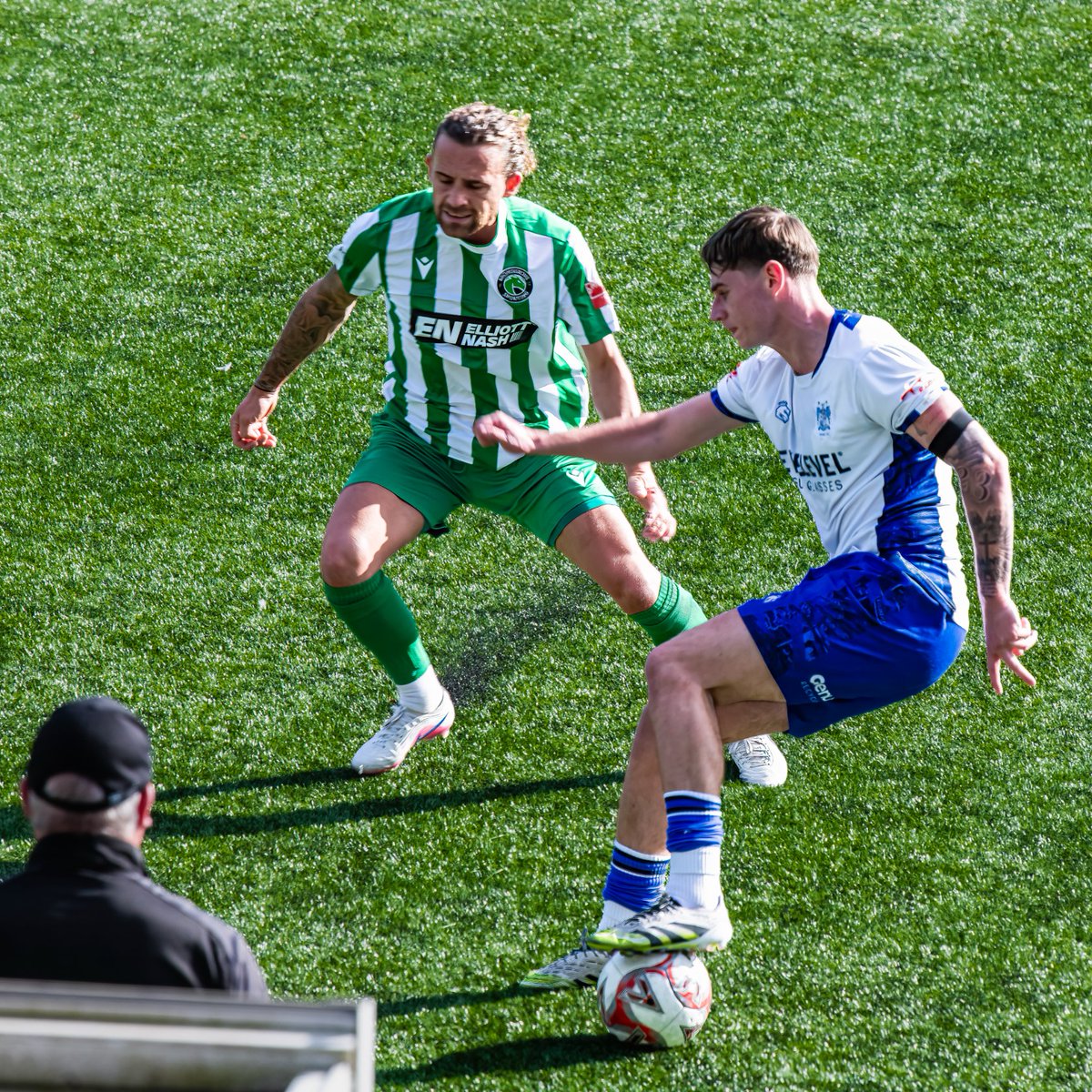 GomboczSteve's tweet photo. Some player action photos taken during the game Bury v Bromsgrove Sporting on 3/10/26. The team played well although it was a bit tense towards the end. Great result. @buryfcofficial #bfc140 #shaker #BuryFC #PartOfit @whitebluearmy https://t.co/b0Y5IB9rSs