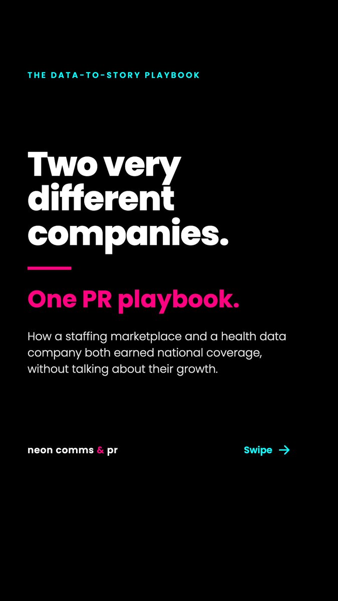NeonCommsPR's tweet photo. Journalists don't cover your growth numbers.

They cover what your data reveals about your industry.

Two very different companies, one playbook 👇 https://t.co/3d4FM4eMRr