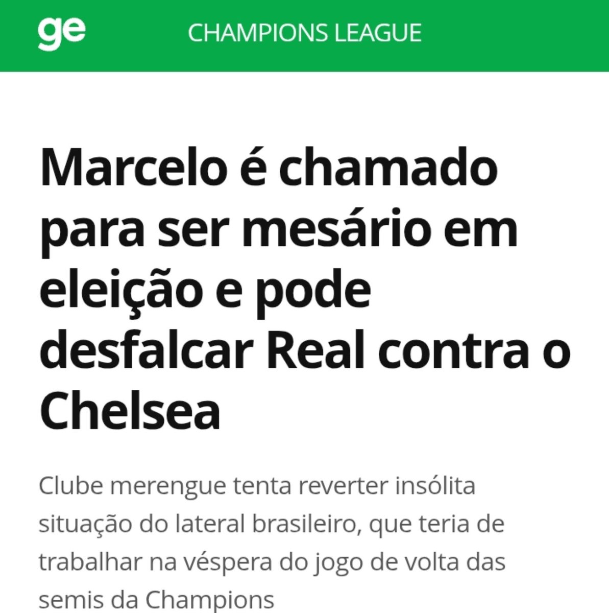 timemalandragem's tweet photo. Eleição rolando e tal e eu acabei lembrando do dia que o Marcelo abandonou o REAL MADRID num mata-mata de CHAMPIONS pra ser MESARIO

é muito amor a resenha mesmo https://t.co/0ebQhKK0Af