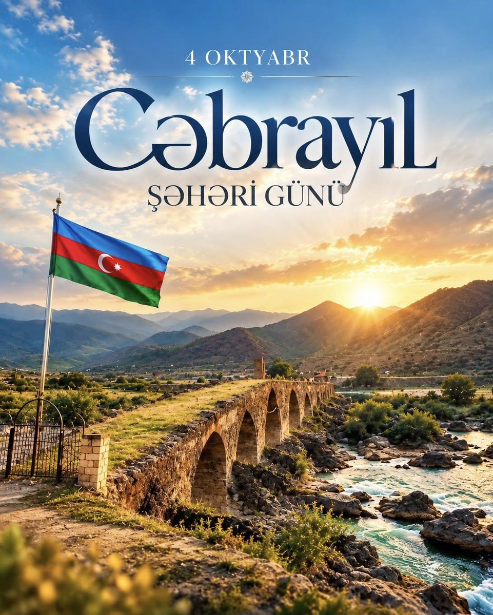 NizamiSafar's tweet photo. Cəbrayılın azadlığı – Böyük Qayıdışın başlanğıcı

4 oktyabr – Cəbrayıl şəhəri günü Azərbaycanın şanlı tarixinin mühüm səhifələrindən biridir. Bu tarix Cəbrayılın işğaldan azad edilməsini və tarixi ədalətin bərpasını simvolizə edir.
Cəbrayıl 1993-cü il avqustun 23-də Ermənistan silahlı qüvvələri tərəfindən işğal edilmiş, şəhər və rayonun yaşayış məntəqələri dağıdılmış, tarixi-mədəni irsimizə qarşı vandalizm törədilmişdir. Minlərlə sakin doğma yurdlarından məcburi köçkün düşərək uzun illər qayıdış həsrəti ilə yaşamışdır.
2020-ci il sentyabrın 27-də başlayan Vətən müharibəsi bu həsrətə son qoyan tarixi mərhələnin başlanğıcı oldu. Oktyabrın 4-də Müzəffər Ali Baş Komandan cənab İlham Əliyevin rəhbərliyi ilə Azərbaycan Ordusu Cəbrayıl şəhərini işğaldan azad etdi. Cəbrayılın azadlığı Zəfər yolunun mühüm mərhələlərindən biri kimi Azərbaycan xalqının milli iradəsinin və qəhrəmanlığının təcəssümünə çevrildi.
Bu gün Cəbrayılda genişmiqyaslı bərpa və quruculuq işləri aparılır, keçmiş məcburi köçkünlərin doğma yurdlarına qayıdışı üçün müasir infrastruktur yaradılır. Cəbrayılın dirçəldilməsi Böyük Qayıdış prosesinin mühüm istiqamətlərindən biridir.
4 oktyabr Cəbrayıl üçün azadlığın, tarixi ədalətin və doğma torpaqlara qayıdışın rəmzidir. Bu Zəfər şəhidlərimizin fədakarlığı, qazilərimizin qəhrəmanlığı və Azərbaycan Ordusunun şücaəti ilə qazanılmışdır.