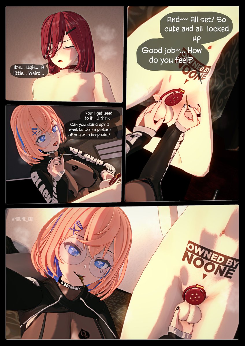 Noone_koi's tweet photo. Noone-Chan is making sure her boyfriend takes part in “Locktober”! ☺️ https://t.co/OxUImCmoy8