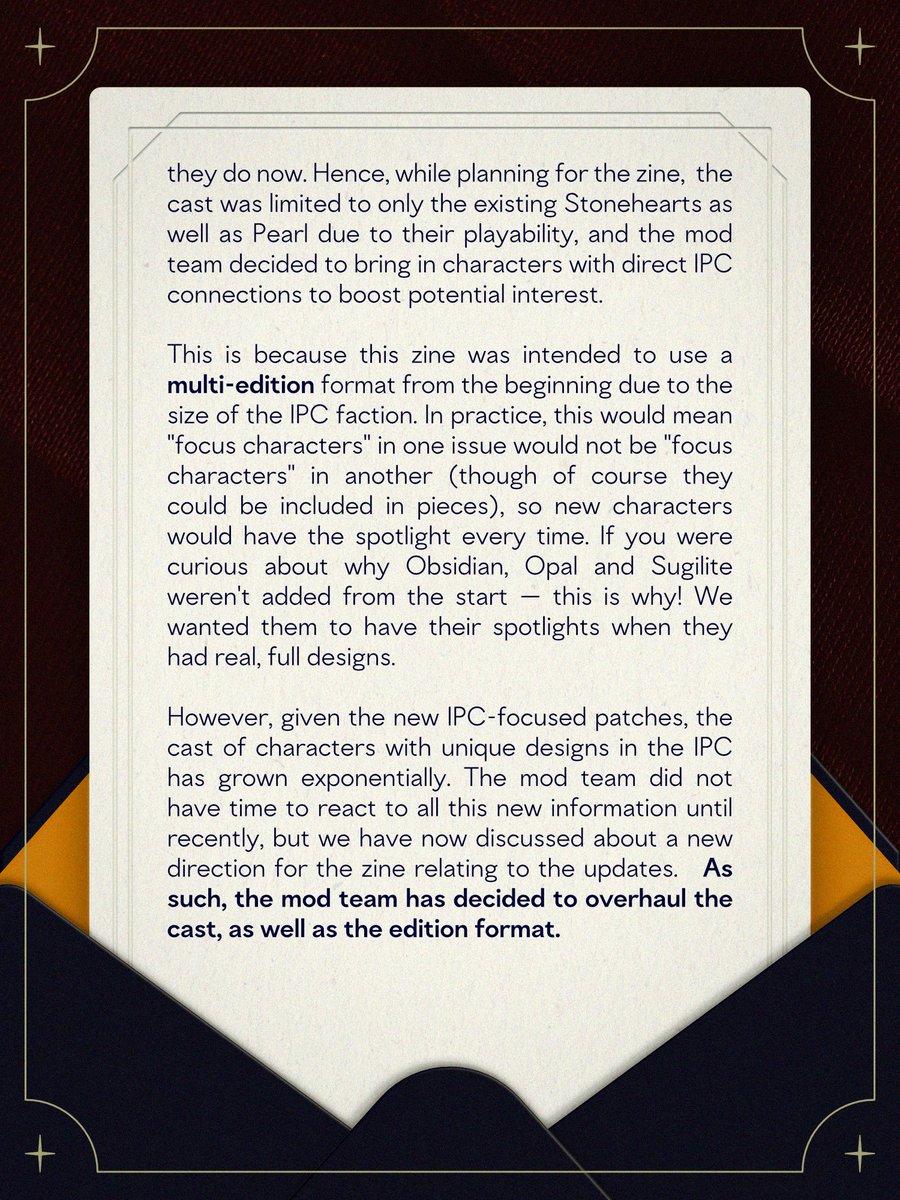 ipczine's tweet photo. 💎 MAJOR UPDATE💎 

Due to the recent patch updates, we have reassessed the scope of this project. Our statement below details our intentions for the PRESTIGE project to span across multiple editions. https://t.co/uh8NCSNMzR