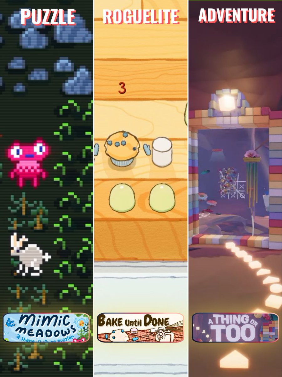 GamesWeekLive's tweet photo. Now playing on Games Week Live 🎮

🐾 Mimic Meadows
https://t.co/9tgxZdr2my

🧁 Bake Until Done
https://t.co/pop5ug9evp

🧩 A Thing or Too
https://t.co/hI261Zz6dd

Watch now:
https://t.co/x91KuxN7hT
https://t.co/uKxQbsacGE https://t.co/wggGo8u9Wy