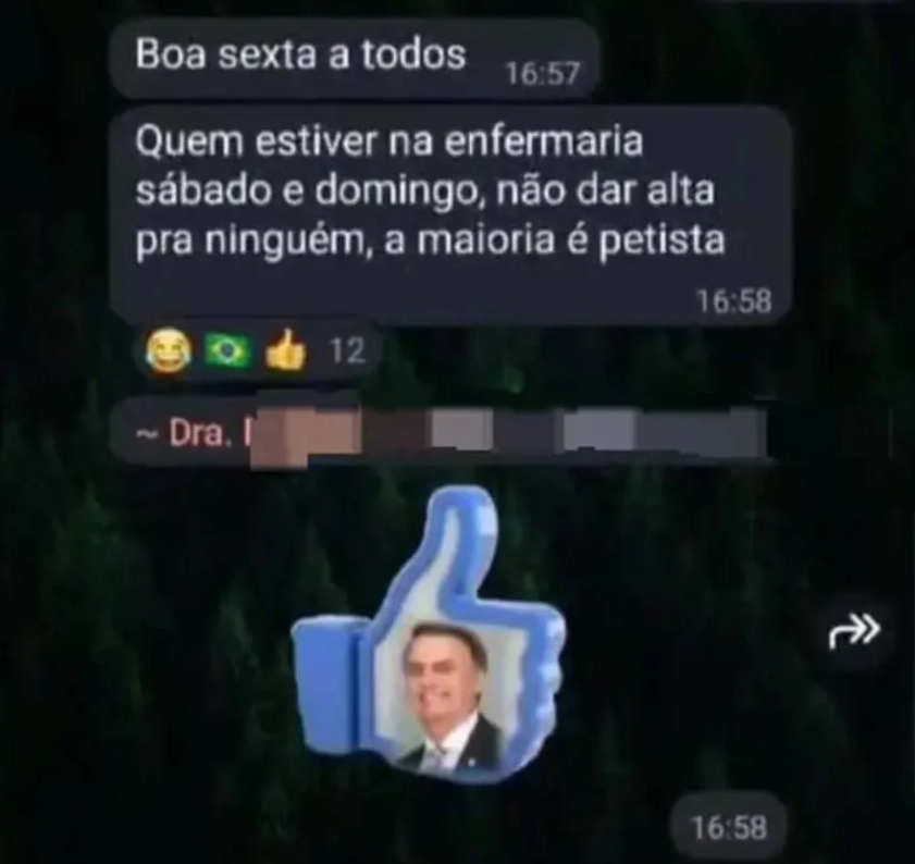 Metropoles's tweet photo. 🗳️ ELEIÇÕES | Médica manda trancar pacientes em enfermaria para impedir voto: "Petistas"

Médica é denunciada ao Ministério Público Federal (MPF) por orientar retenção de pacientes por motivação política em maternidade de Goiânia

Saiba mais na coluna Na Mira, de @carloscarone78 https://t.co/NUVu2qirtq