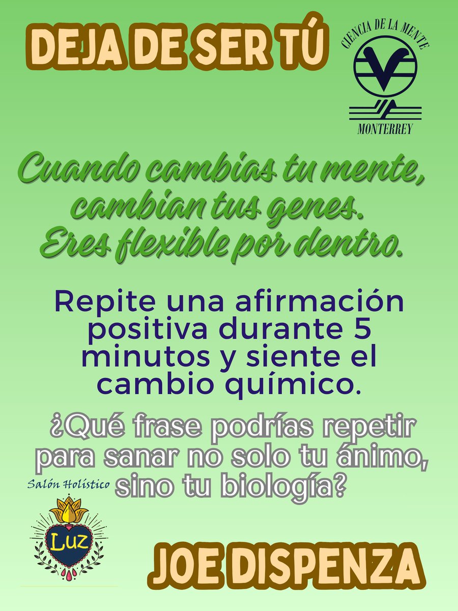 ElPoderEnTi's tweet photo. ¿Qué frase podrías repetir para sanar no solo tu ánimo, sino tu biología? https://t.co/ICtYVKpcM9
