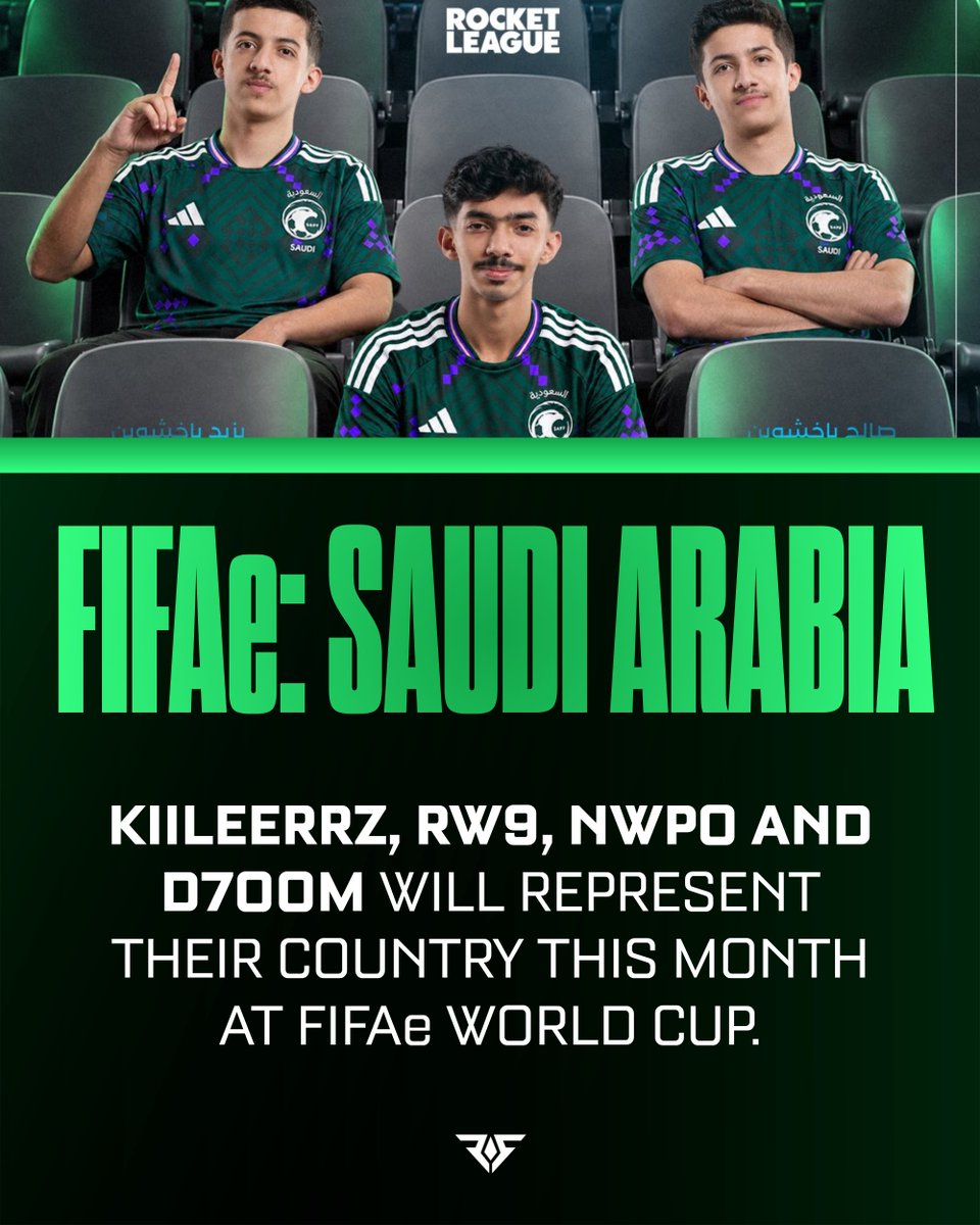 RocketStreet's tweet photo. 🇸🇦🚨 SAUDI ARABIA at @FIFAe World Cup:

🇸🇦 @kiileerrz 
🇸🇦 @Rw9_rl 
🇸🇦 @Nwporl_ 
🇸🇦 @id7oom_24 https://t.co/gLldQehYuq