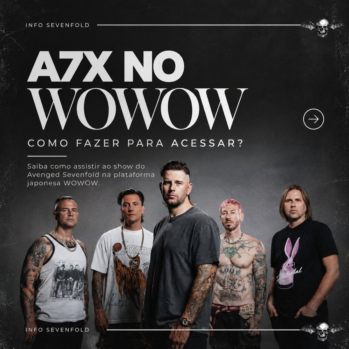 infosevenfold's tweet photo. A7X NO WOWOW: COMO ACESSAR O SHOW? 🇯🇵📺

O show do Avenged Sevenfold no Japão já está disponível no WOWOW On Demand. Mas dá para assistir do Brasil? Precisa de VPN? Quanto custa?

O Info Sevenfold reuniu as informações oficiais da plataforma para explicar tudo. 🧵 https://t.co/WzV2sABYe0
