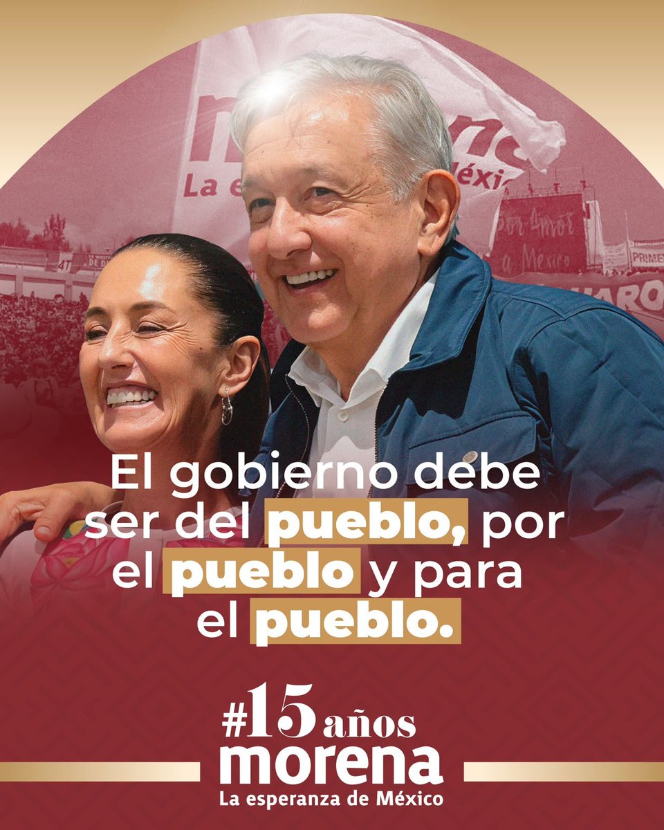 MorenaMichoacan's tweet photo. ❤️ | En Morena tenemos claro que gobernar es servir al pueblo, escuchar a la gente y caminar siempre de su lado.

A 15 años de nuestro movimiento, seguimos defendiendo una política cercana y al servicio de todas y todos.

#15AñosMorena https://t.co/vJdlPpW44K
