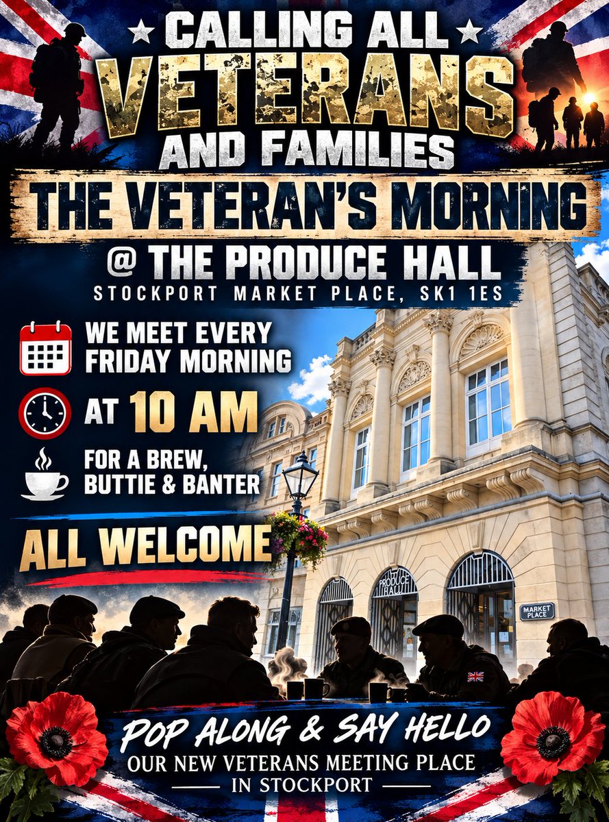 RestoreVets's tweet photo. 🍳The Veterans Morning Stockport:
Proud to highlight this for all in the surrounding area and those willing to travel.
For more info contact @BrokenArro90086
All Welcome 🫡🇬🇧
#Veterans4Veterans #RestoreVeterans #Talk https://t.co/PcV4DNpcaz