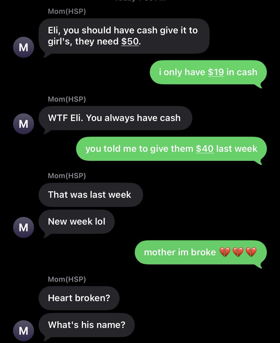 aqweefed's tweet photo. moms calling me broke and gay in the family chat whatever https://t.co/CyB44sVPAy