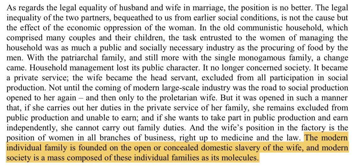 redf0undation's tweet photo. Engels in “The Origin of the Family, Private Property and the State”: https://t.co/zpCkPDJ9TI