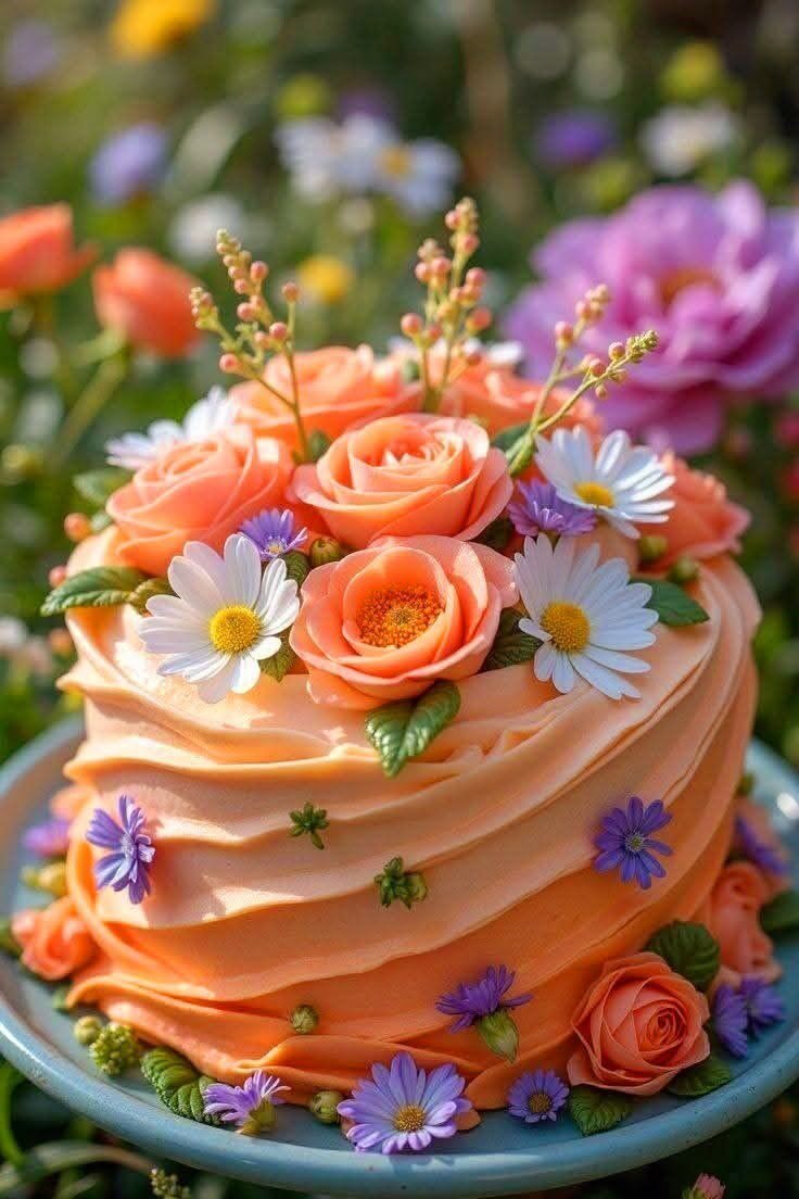 SnowvHowe's tweet photo. This cake is basically a garden on a plate 🧁🤭 https://t.co/9oTn95XuKL