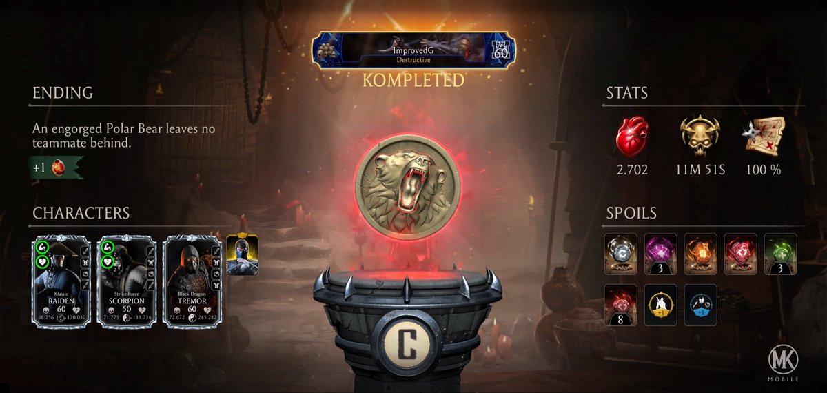 Iulian_IG's tweet photo. I just completed a Krypt Run in Mortal Kombat mobile! Check out my stats. https://t.co/jx6s5x3Ezz