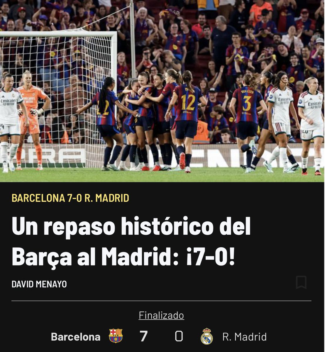 cristobalsoria's tweet photo. Por poco empata el real de madrid…!!!
🤣🤣🤣🤣🤣🤣🤣🤣🤣🤣🤣🤣🤣🤣
Menos mal que en el fútbol femenino no existe Negreira xq sino estarían los gurús toda la semana queriendo cambiar la historia hablando de árbitros y así no hablar del desastre deportivo en que está sumido el Club…!!!