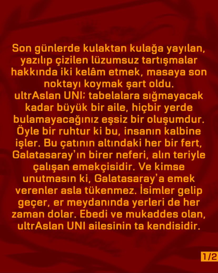 fatihemrevurall's tweet photo. Bizim tek bir ailemiz var, o da ultrAslan UNI ! https://t.co/wUqidvmLew