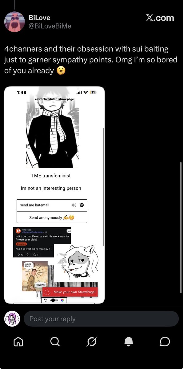 EldritchVnDutch's tweet photo. Also what is a picture of my strawpage supposed to prove are you making fun of me for being a feminist im so confused https://t.co/XNZYNvNY94