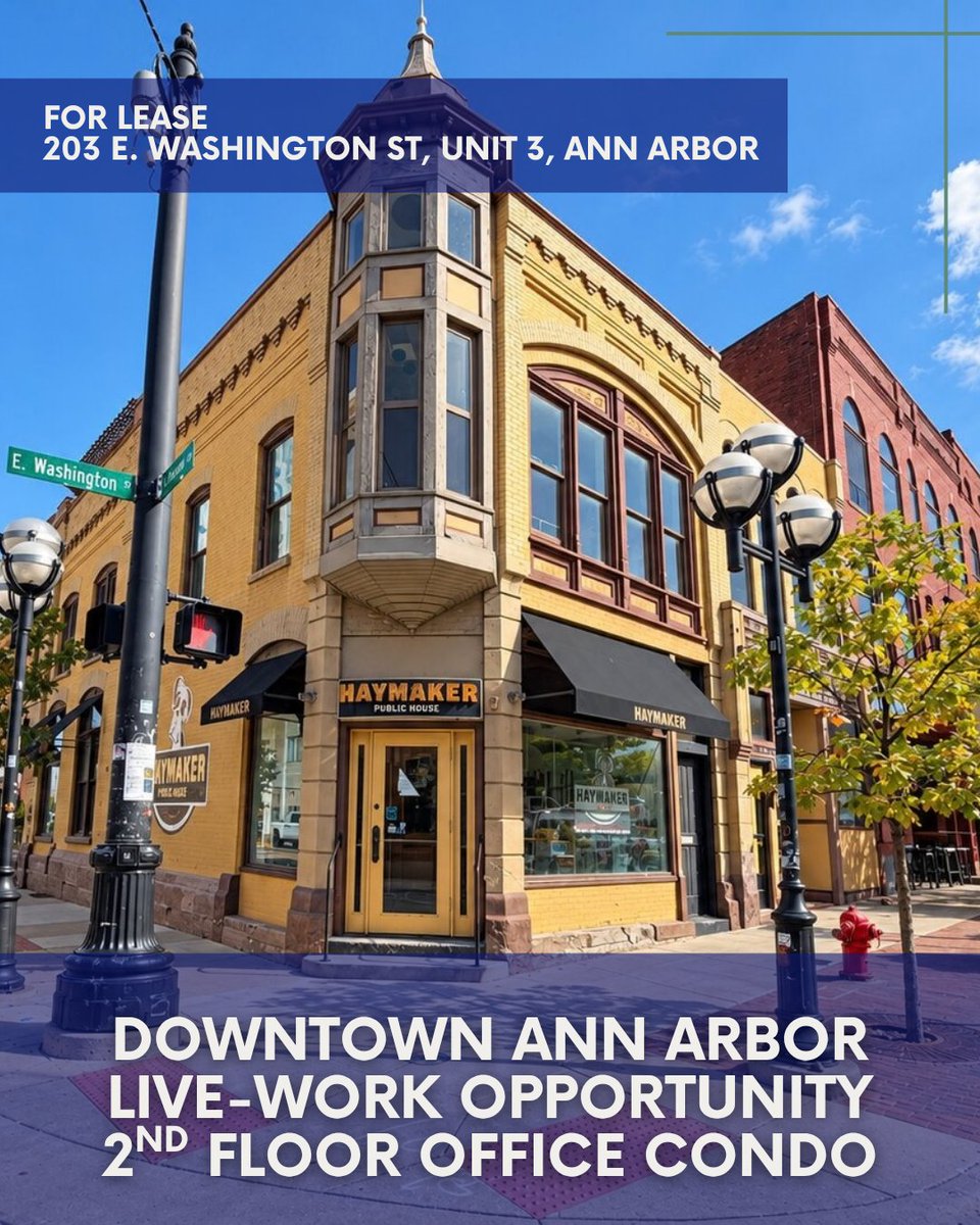 SwiComm's tweet photo. 📍 Just steps from downtown restaurants, coffee shops, shopping, and more!
203 E. Washington St, Unit 3, Ann Arbor

Could this be your next home base? 👀

#DowntownAnnArbor #AnnArborRealEstate #LiveWorkSpace #CommercialRealEstate #SpaceForLease https://t.co/kgTRnAZJ6A