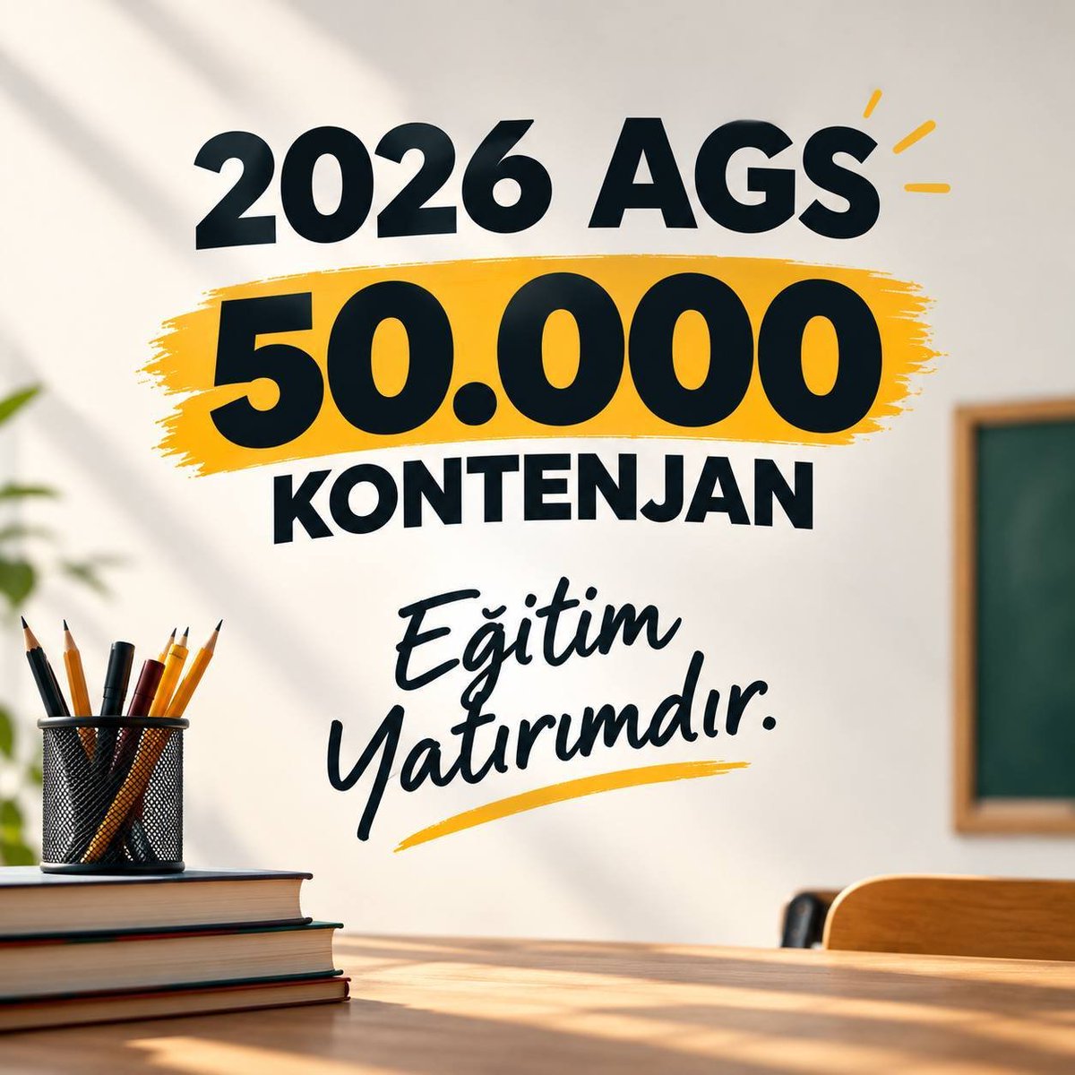 ycancelebi's tweet photo. Güçlü yarınların temeli, sınıflarda kendi branşında uzmanlaşmış öğretmenlerle atılır. Bu temeli sağlamlaştırmak için 2026 AGS ile adil branş dağılımlı 50 bin kontenjan. @RTErdogan @Yusuf__Tekin @memetsimsek @oktay_saral #AsrınAtamasıAGS https://t.co/NNn5omhoyT