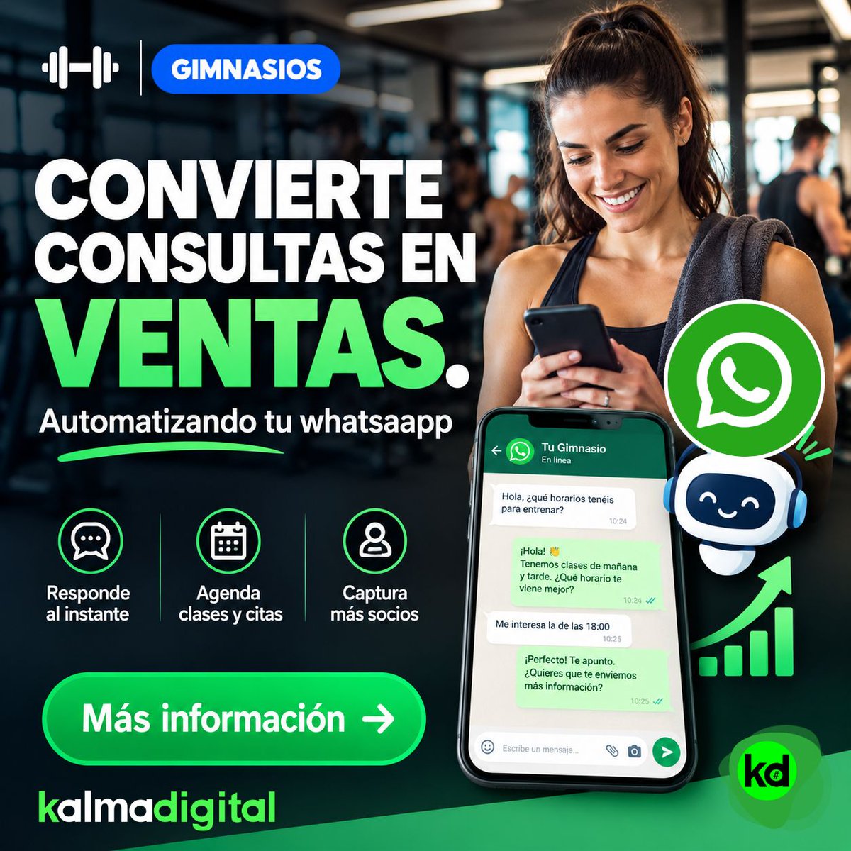 KalmaDigital's tweet photo. 🤖 Desarrollamos tu #Agente #WhatsappAutomatizado que atiende 24/7.  

🔥 responde antes que tu competencia!! https://t.co/lkjdvDtcXl