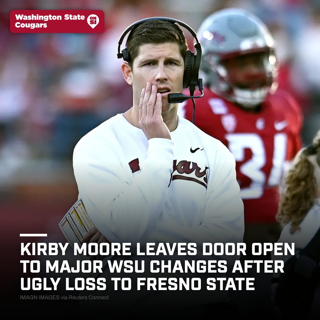WSUOnSI's tweet photo. The WSU Cougars coach said “everything” on offense will be reevaluated and didn't rule out changes at quarterback or play-caller.

https://t.co/6Ld4AtbSHE https://t.co/qR9i65Rqq1