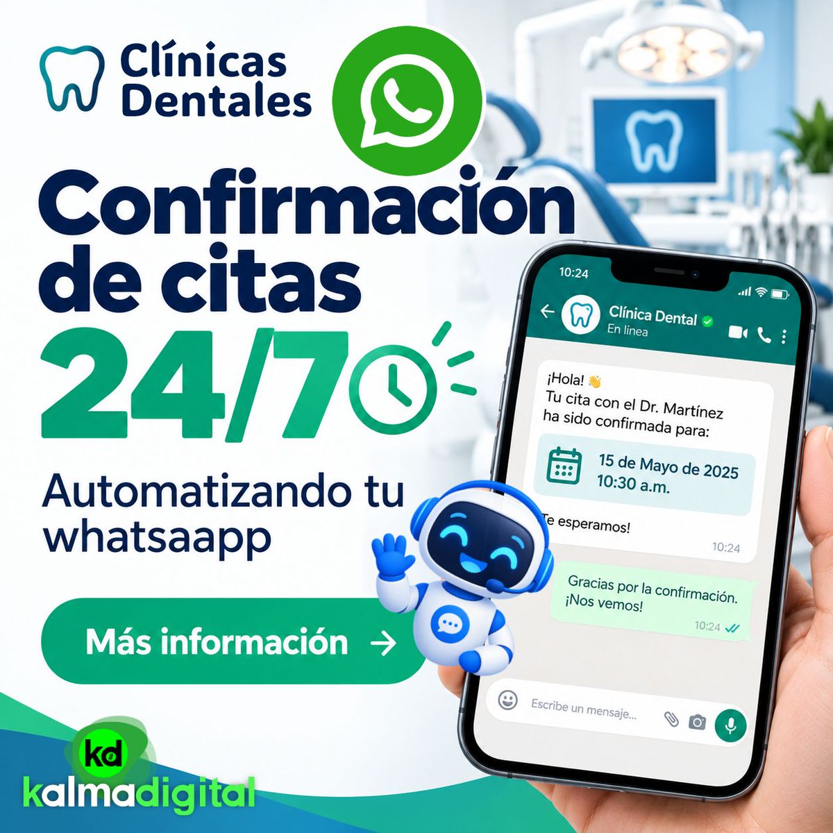 KalmaDigital's tweet photo. 🤖 Desarrollamos tu #Agente #WhatsappAutomatizado que atiende 24/7.  

🔥 responde antes que tu competencia!! https://t.co/QP95KXpjeK