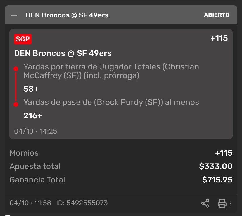 CodePicksMx's tweet photo. 🏈 PICK NFL | CODEPICKS
📍 Levi’s Stadium
⏰ 14:25 🇲🇽
#NFL #CodePicks #49ers #Broncos #McCaffrey #BrockPurdy https://t.co/Q3gfNTlBei