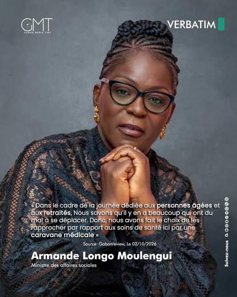gabonmediatime's tweet photo. [#Verbatim] Armande Longo Moulengui :« Nous avons fait le choix de les rapprocher par rapport aux soins de santé par une caravane médicale »
𝐂𝐨𝐧𝐭𝐚𝐜𝐭𝐞𝐳 𝐥𝐚 𝐫𝐞́𝐝𝐚𝐜𝐭𝐢𝐨𝐧 

📲
066441717  
📲
060007575

📬
contact@gabonmediatime.com

#GMT
#Gabon
#10ansGMT https://t.co/HVBDLR65lk