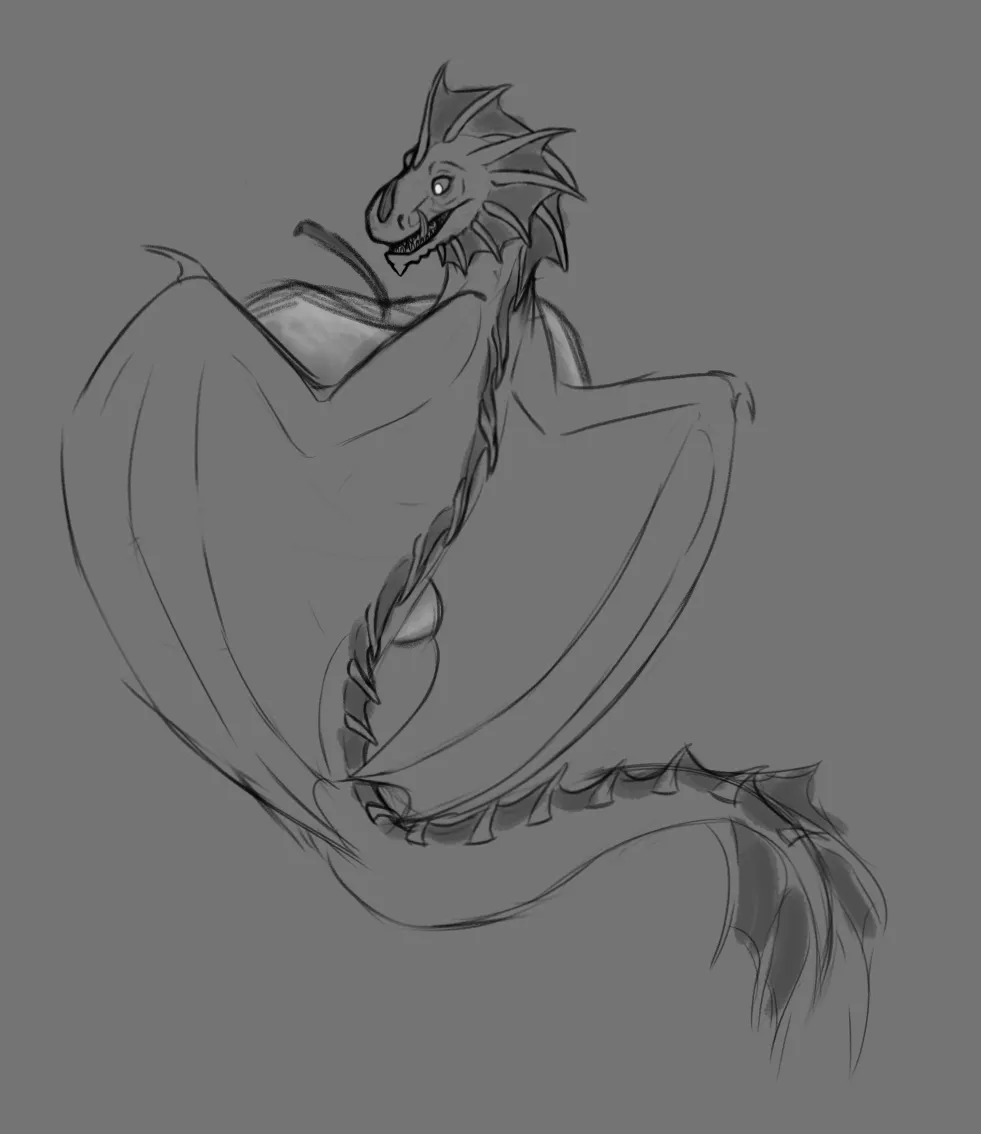 AutumnForestic's tweet photo. This wyvern really likes his apple

#inktober #inktober2026 #art #sketch #dragon https://t.co/x9UVc2IHT6