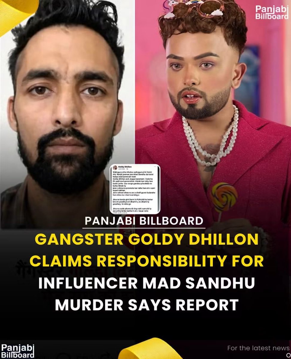 thePaaReal's tweet photo. A #Jatt #Sikh boy #MadSandhu from the LGBTQ+ community was recently killed by #ChuppaSingh Goldy Dhillon (real name Gurrit #SINGH Dhillon).

Mad Sandhu had many a times rebuked Goldy Dhillon's advances which infuriated Goldy who killed Mad Sandhu. https://t.co/P1A1OXKJWW