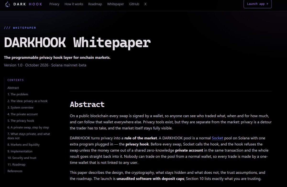 DarkHookPrivacy's tweet photo. Our whitepaper is now live, feel free to take a look! https://t.co/QrksYGSGqn