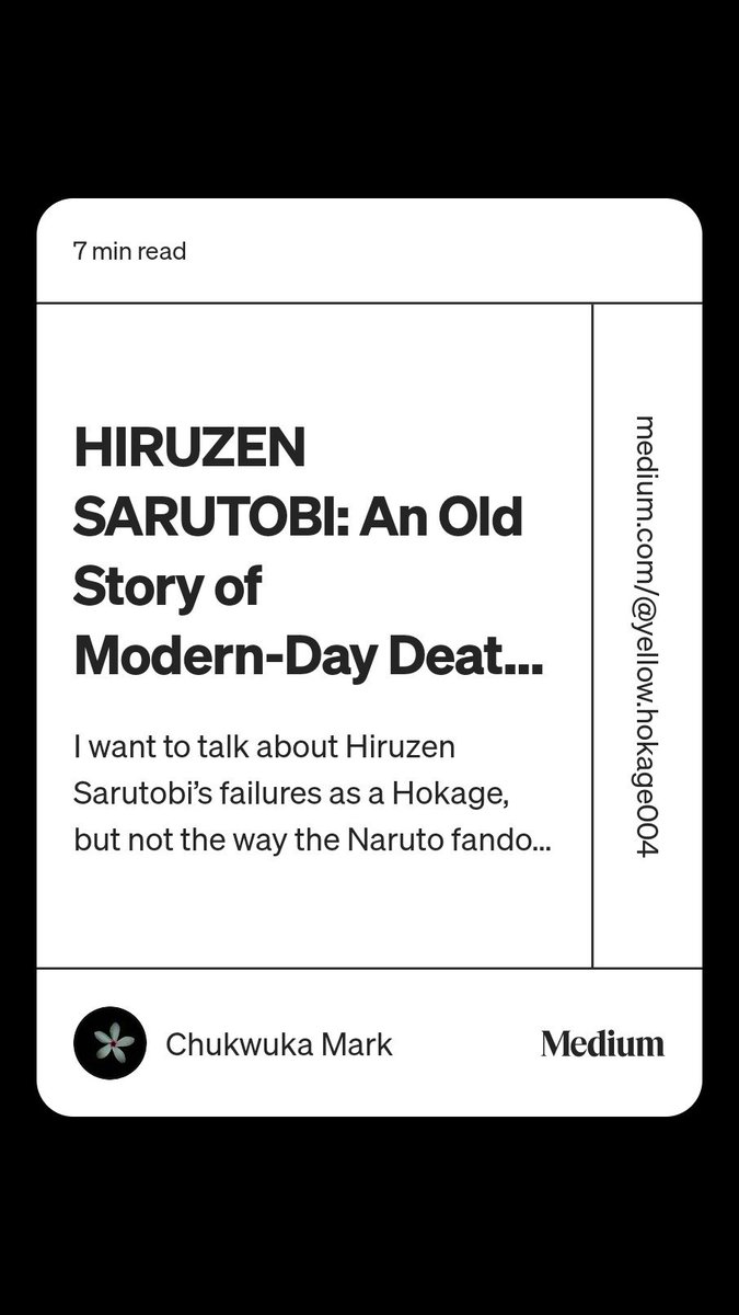 Rogue_Shaman's tweet photo. Read “HIRUZEN SARUTOBI: An Old Story of Modern-Day Death by Gerontocracy“  Medium:
 https://t.co/vvrRETzY4d https://t.co/bo29Ag36cl