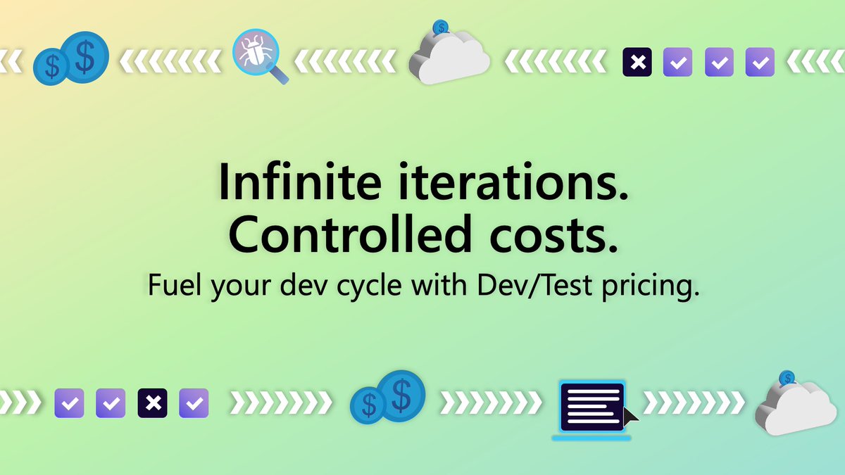 VSSubscriptions's tweet photo. Monthly Azure credit + Dev/Test pricing. Are you actually using both? Spin up, break it, try again: https://t.co/dFatSAIRIN https://t.co/08XV6WByWX