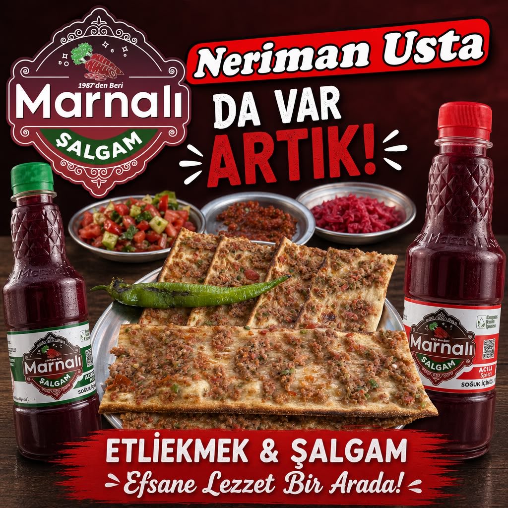 h_guden's tweet photo. Efsane Lezzet Artık Neriman Usta'da!
1987'den beri geleneksel lezzetiyle bilinen Marnalı Şalgam, çıtır çıtır ve enfes etliekmek ile şimdi Neriman Usta'da bir arada! Buz gibi ferahlatıcı şalgam ve efsane lezzetin bu muhteşem uyumunu denemek için siz de soframıza bekliyoruz.  
📍 Neriman Usta
#Etliekmek #MarnalıŞalgam #NerimanUsta #KonyaLezzetleri #EfsaneLezzet