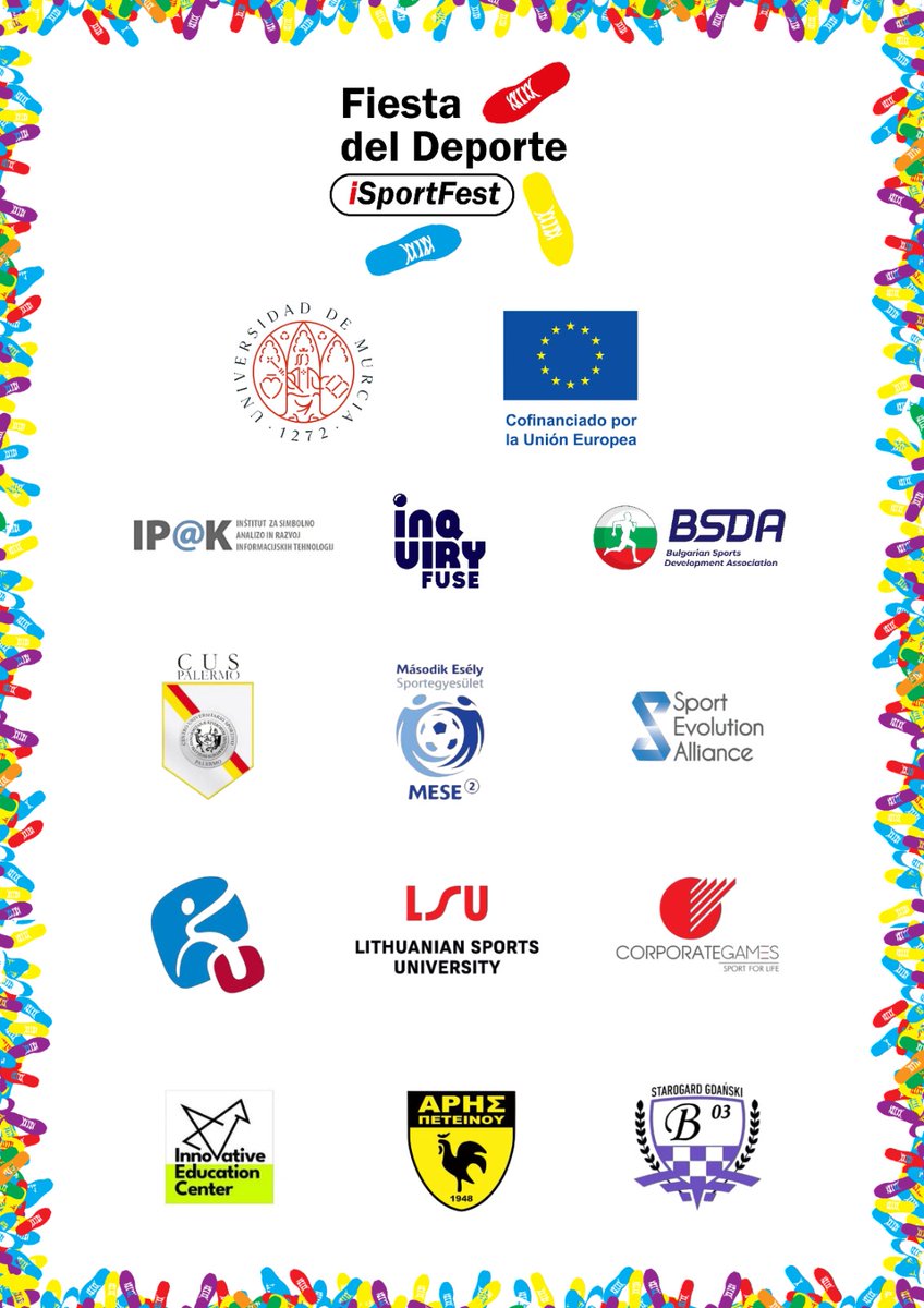 iSportFest2026's tweet photo. 🌍¡El deporte une a Europa en Murcia!

🏅12 organizaciones europeas se reúnen en iSportFest 2026 para impulsar un deporte más inclusivo.

📅 22-25 octubre | 📍 Murcia y Cartagena
🇪🇺 Liderado por la @UMU y Cofinanciado por la Unión Europea (ID101245372)

#iSportFest2026 #BeActive https://t.co/h0DASiUAN9