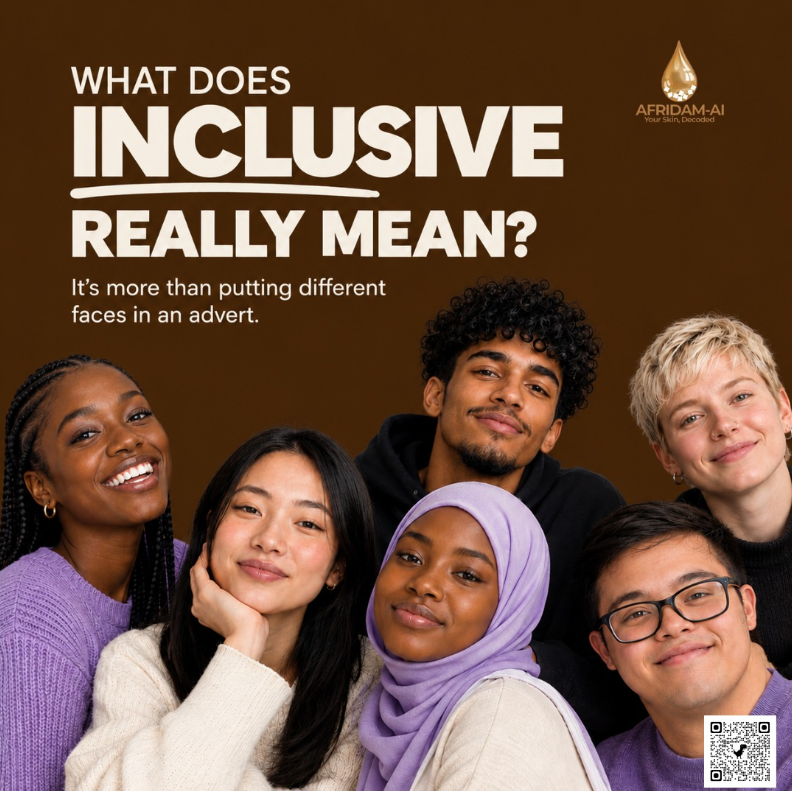 Afridam_AI's tweet photo. What does "inclusive" really mean?
It means building AI that actually includes melanin skin data, moving away from generic skincare that leaves your skin type out.
See what your skin needs today: https://t.co/7gdeXVZ8UA #AfridamAI #MelaninSkincare #BeautyTech #AI #Inclusivity https://t.co/IdQuiSUTiW