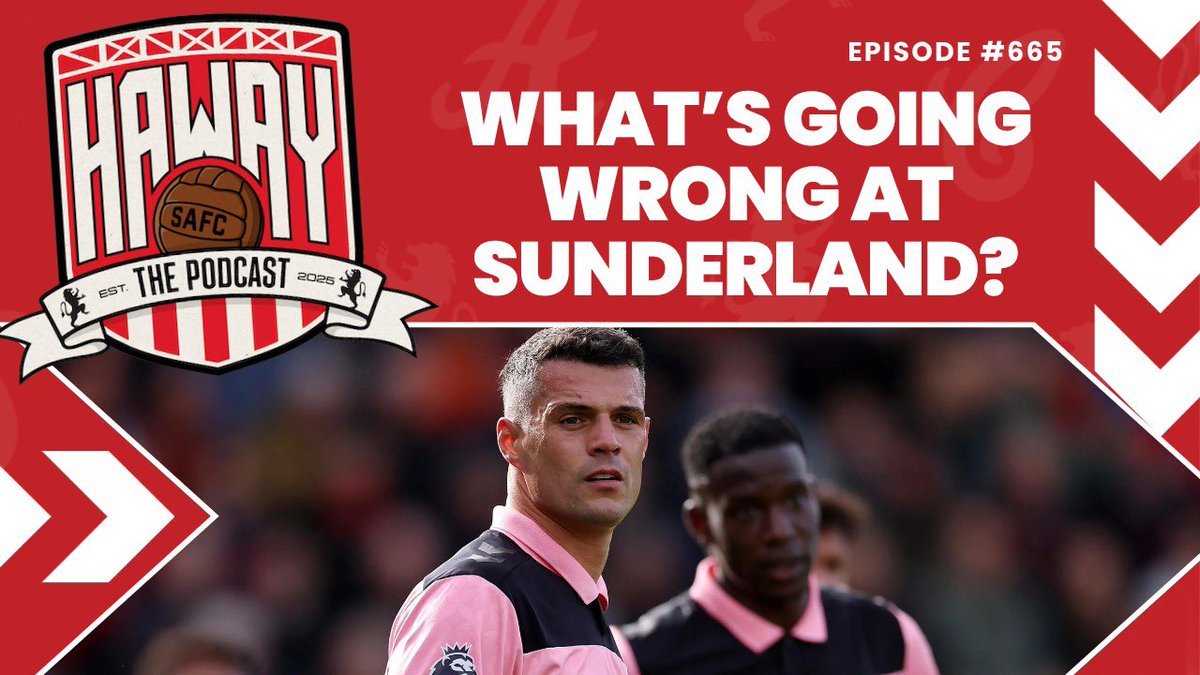 RokerReport's tweet photo. 🚨 WHERE DO SUNDERLAND GO FROM HERE?

A defensive disaster at Bournemouth. Serious questions need answering. And the pressure is building. 🔴⚪

🎙️ Look North legend @JeffAB61 joins Haway The Podcast to dissect the defeat and tackle the big questions:

🔴 Are there genuine reasons to be concerned?
⚪ How much pressure is Régis Le Bris under?
🤯 What on earth is going wrong at the back?
🔥 What needs to change - before a good manager pays the price?

👇 WATCH, LISTEN & HAVE YOUR SAY:

🍎 Apple: https://t.co/OFQGLNVeR0
🎧 Spotify: https://t.co/fhwWmV46Nn
📺 YouTube: https://t.co/rp80V3tZsK

#SAFC
