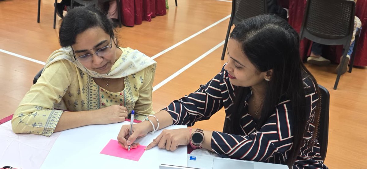 dpsshj's tweet photo. Ms Adeeba Waseem, Phase 3 HM, and Ms Zeenat, Phase 2 HM, led an insightful workshop on differentiated learning and Kagan model seating arrangements sharing valuable reflections on classroom management &amp; learning environments.  
 #DPSSharjah #DifferentiatedLearning https://t.co/2cANBNuvg3