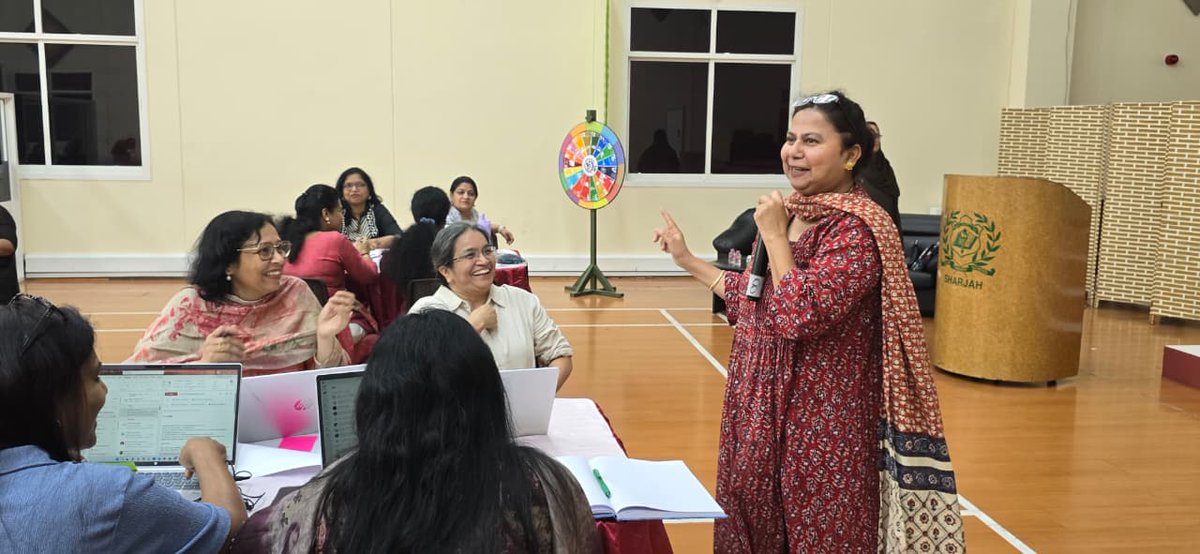 dpsshj's tweet photo. Ms Adeeba Waseem, Phase 3 HM, and Ms Zeenat, Phase 2 HM, led an insightful workshop on differentiated learning and Kagan model seating arrangements sharing valuable reflections on classroom management &amp; learning environments.  
 #DPSSharjah #DifferentiatedLearning https://t.co/2cANBNuvg3
