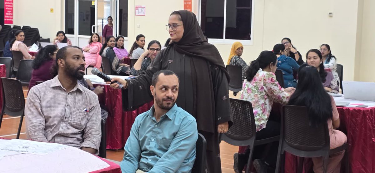 dpsshj's tweet photo. Ms Adeeba Waseem, Phase 3 HM, and Ms Zeenat, Phase 2 HM, led an insightful workshop on differentiated learning and Kagan model seating arrangements sharing valuable reflections on classroom management &amp; learning environments.  
 #DPSSharjah #DifferentiatedLearning https://t.co/2cANBNuvg3