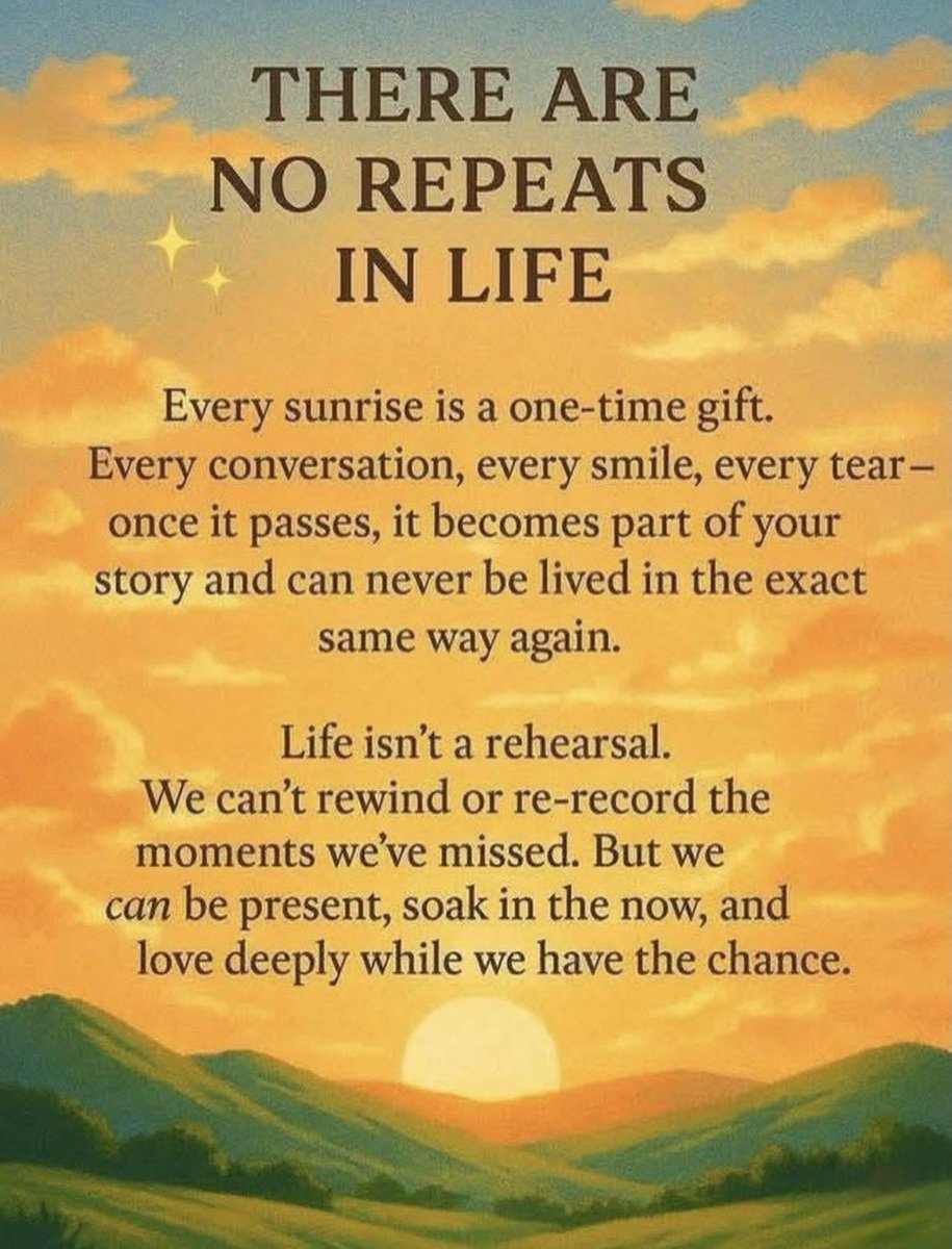 gratefuledu64's tweet photo. #MondayMotivation 
#Life is a one-time gift!
There are no repeats!
Let’s live our lives with meaning, purpose and intention by being truly present and by loving deeply! 🥰
#Gratitude #Love #Kindness https://t.co/Y1BA0k8ME0