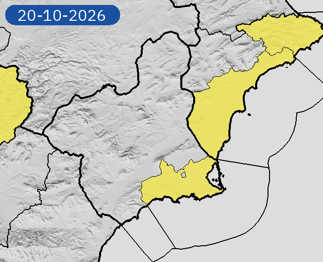 AEMET_Murcia's tweet photo. 19/10 11:24 AVISOS HOY Y MAÑANA | Región de Murcia: lluvias y tormentas. Nivel máximo de aviso: naranja.
Actualizaciones en https://t.co/gQDupQ393c https://t.co/kgwq7lx1Mk