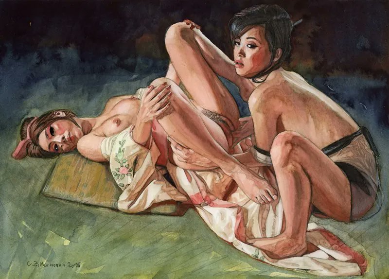 SakuranboNingyo's tweet photo. Naughty girls 

#Art by C Zittermann 
#CZittermann https://t.co/gDyVYrzb4l