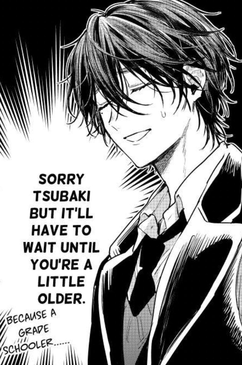 XOheartcruxh's tweet photo. Yuu continuing to confirm he’s waiting for Tsubaki to become of age before accepting his love maybe he is the groomer https://t.co/kON1xaWE83